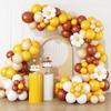 Colorful Macaron Daisy Wedding Dessert Table Decoration Set with Balloon and Flower Garland