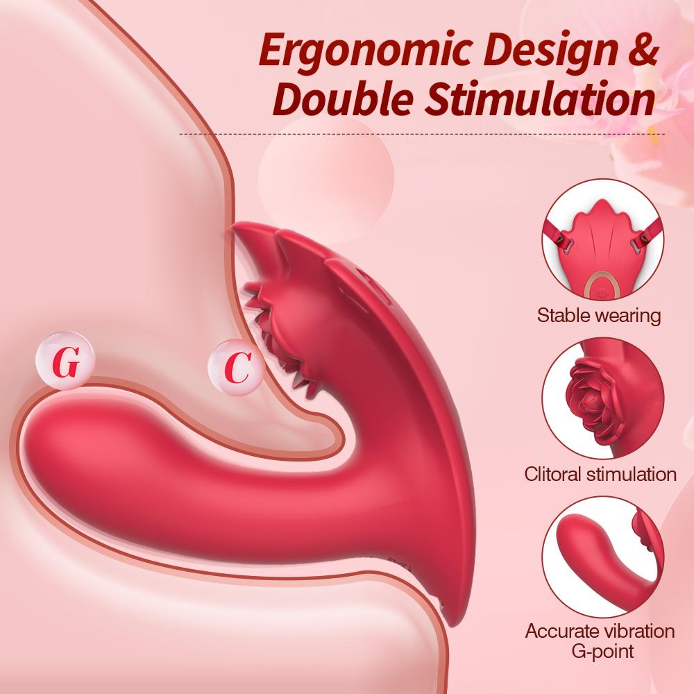 2 In 1 Wearable Panty Vibrator Bluetooth App Control Dildo Vibrator Women Clitoral Stimulation  Female Sex Toy Masturbato 18+