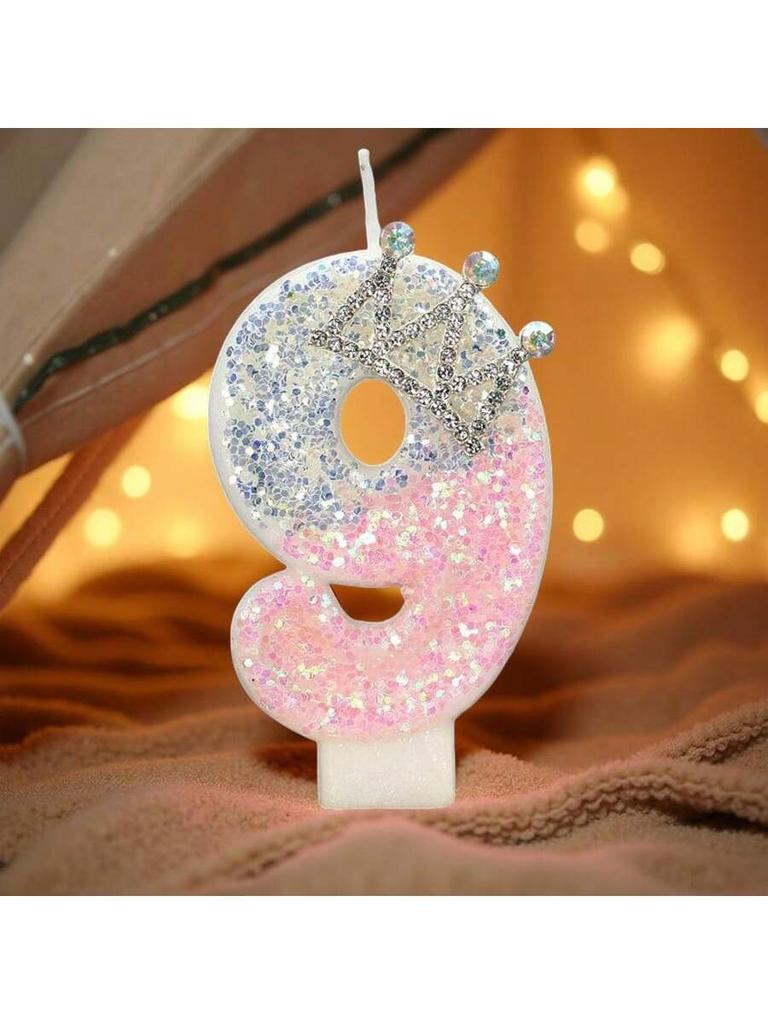 Pink Birthday Number Cake Candles, Fun Inspiration Pink Crown Cake Decorations, Birthday Decorations, Birthday Supplies, Party Supplies