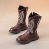 Autumn/Winter New Girls' Elegant Thick Soled Comfortable Knight Boots Fashionable Round Headed Princess Midsole Children's Boots