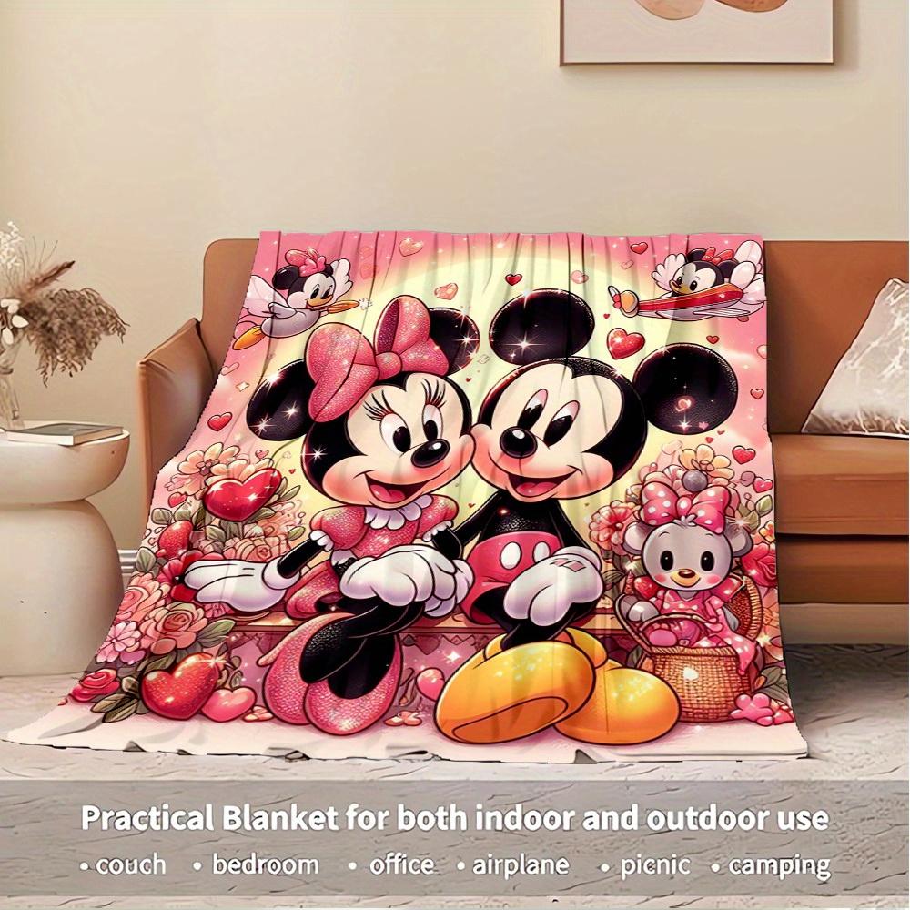 1pc flannel minnie mouse and mickey mouse valentine's day bedding throw blanket sofa cover gift home
