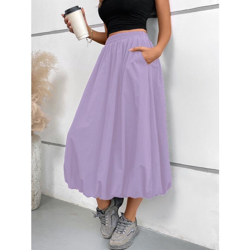 Women's Solid Color Print Casual Summer Spring Skirts