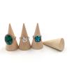 5Pcs Simple Solid Wood Rings Display Stand Organizer Cone Shape Jewelry Display Rack Finger Trinket Stand Showcase