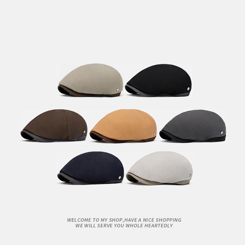 Cappello estivo da strillone da uomo Cappello vintage britannico Berretto da esterno Protezione solare Cappello da sole Basco