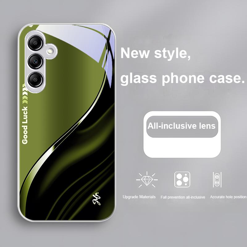 Good Luck for Samsung Galaxy A01 A02 A03 Core A04 A14 4G A13 A54 A34 A31 A20 25 23 22 5G S21 Ultra S20 Plus Glass Phone Case