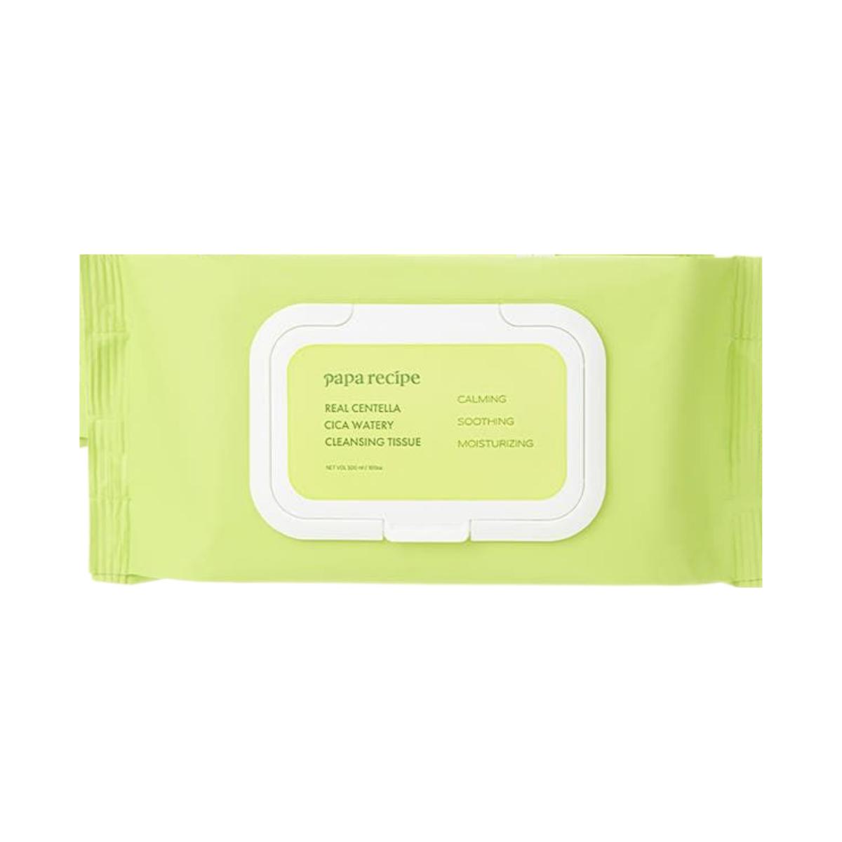 Papa Recipe Real Centella Cica Watery Cleansing Tissue Soothing & Refreshing 100 Sheets