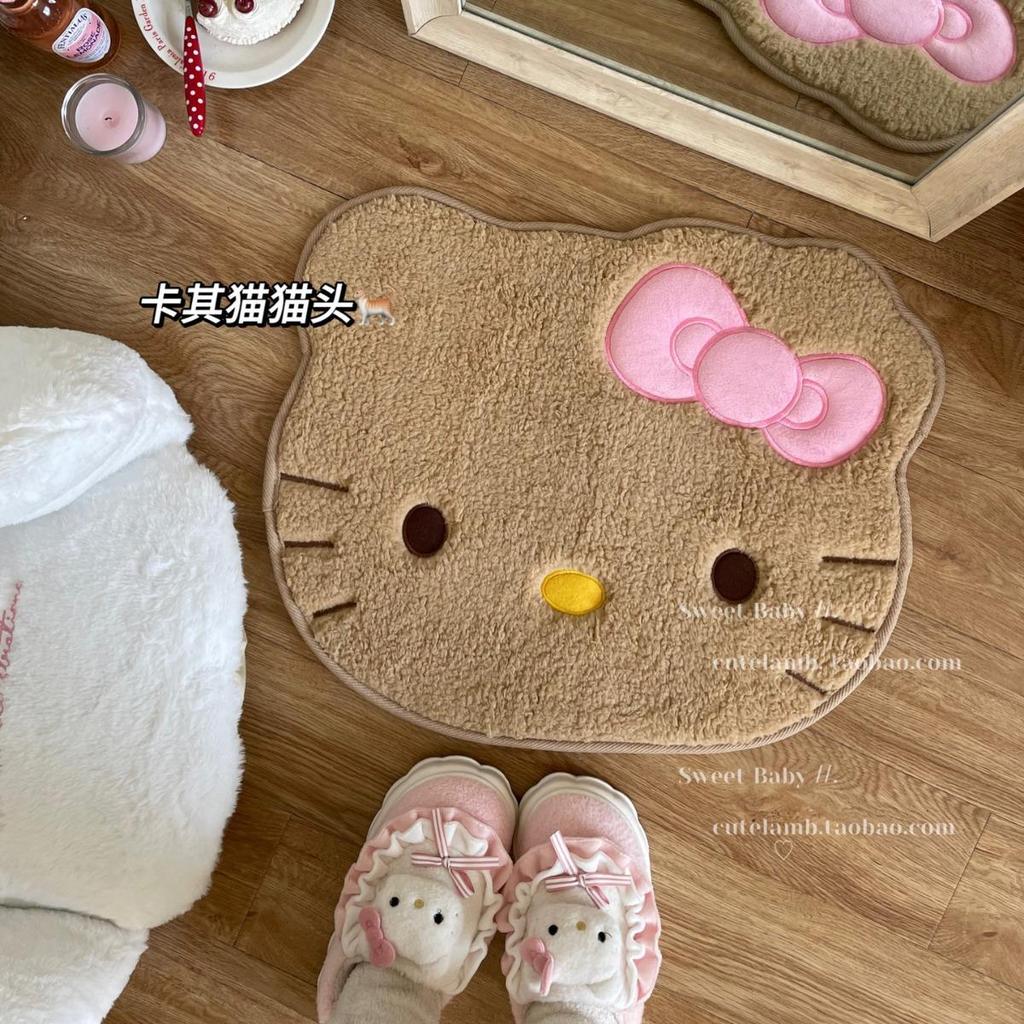 Cartoon Hello Kitty imitation cashmere floor mat bathroom absorbent non-slip mat