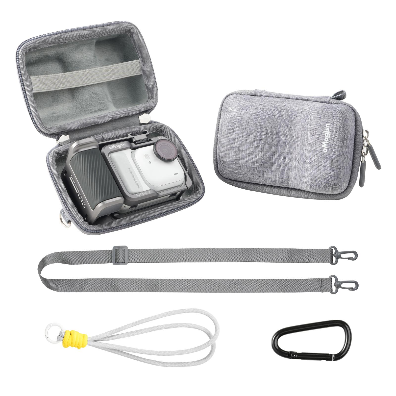 

AMAGISN Storage Bag for Insta360/DJI Action/GoPro Hero Action Camera EVA + Fleece Portable Protective Case