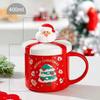 Christmas Gift Ceramic Coffee Cup Porcelain Tree Elk Snowman Couple Cup Home Breakfast Dessert Oatmeal Mug Office Mug Decoration