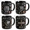 Mechanische Teile Kaffeetasse Keramik 325ml Industrielles Motor Design Tasse Wärmeübertragungs Muster Trinkgeschirr für Autoenthusiasten Ingenieure