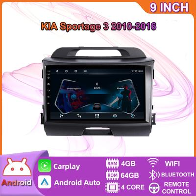 Autoradio Android 9 pouces Carplay pour KIA Sportage 3 2010-2016 lecteur vidéo multimédia Navigation GPS WIFI 4 + 64GB