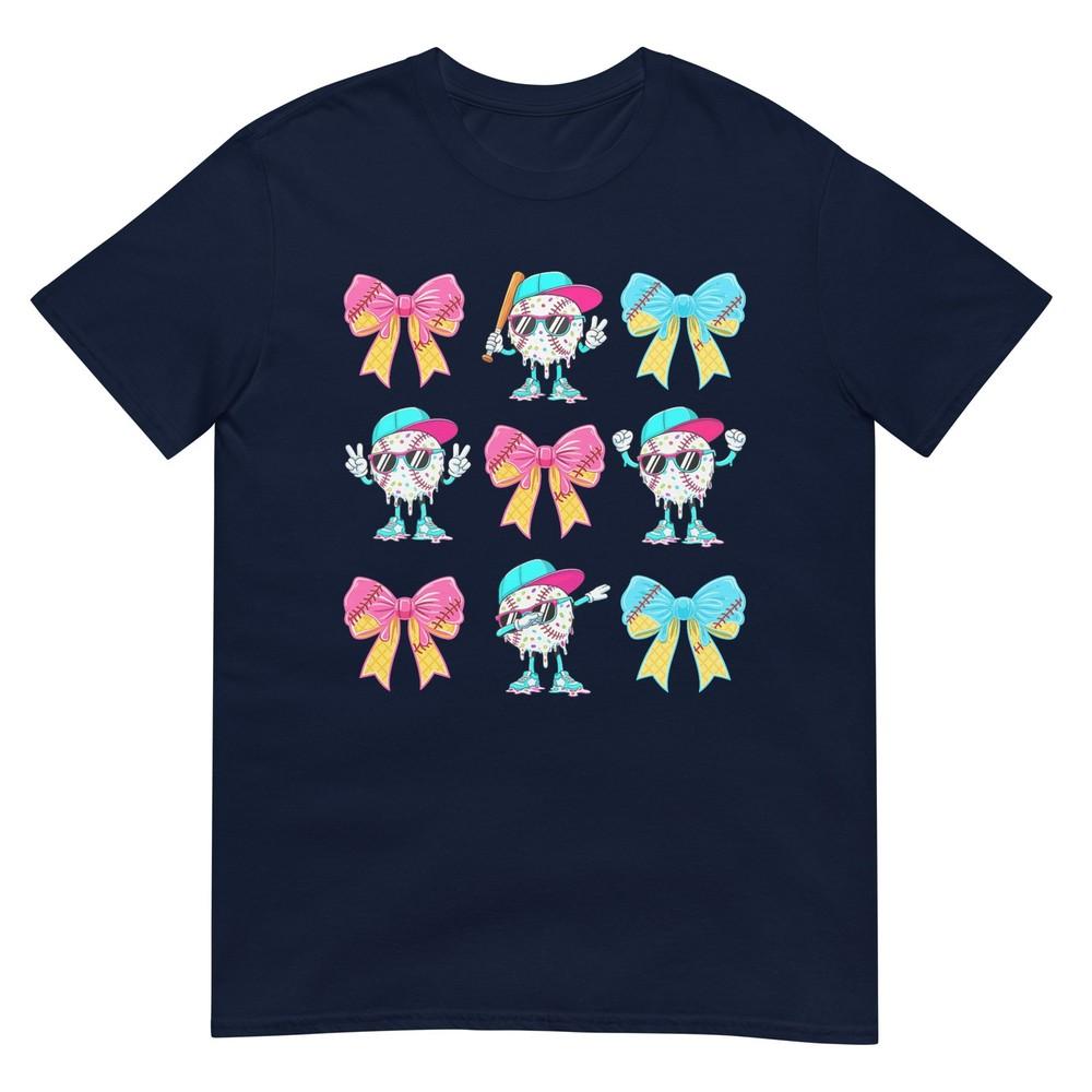 Baseball Ice Cream Drip Coquette Baseball Girls Boys Kids TShirt S