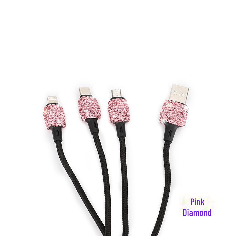 Diamond-Inlaid Dual USB Fast Car Charger with Smart Multi-Function Adapter