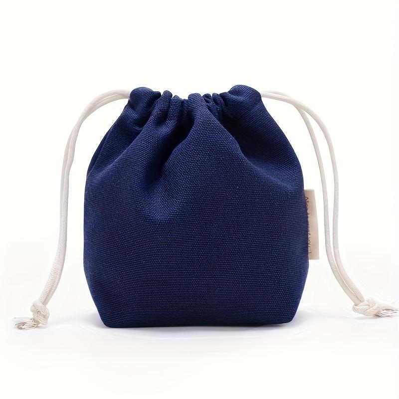 

Multi Colors Blank Drawstring Gift Bag, Cosmetic and Coin Organizer Canvas Storage Bag, Drawstring Bags темно-синього кольору