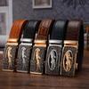 Men's Korean Style Crocodile Grain Automatic Buckle Business Belt