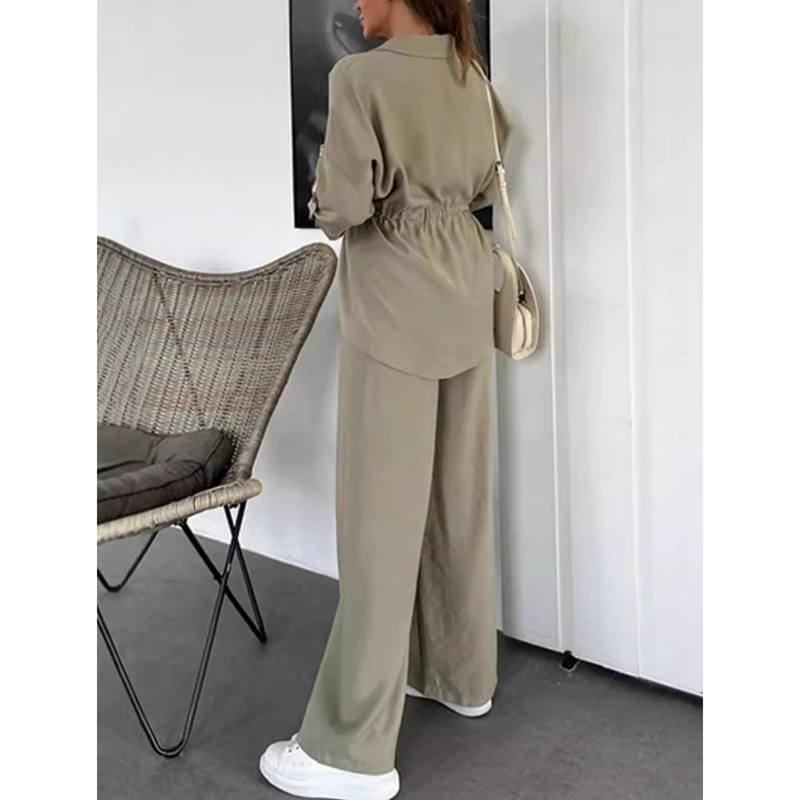 Women 2 Piece Outfits Sweatsuit Oversized Long Sleeve Sweatshirt Drawstring Wide Leg Sweatpants Tracksuit Sweat Lounge Matching Set