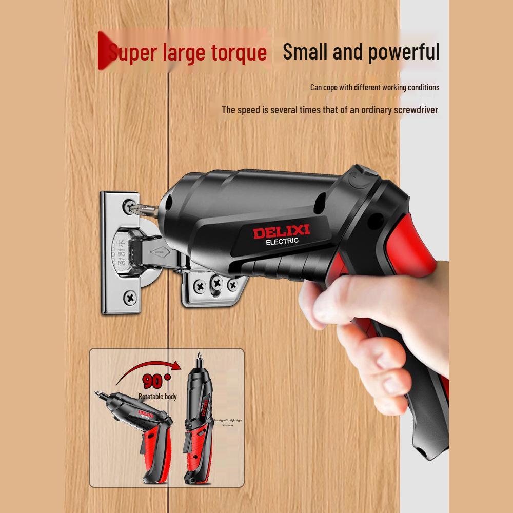 Delixi Pistol-Grip Electric Screwdriver & Drill Set - Compact, Multifunctional Home Tool