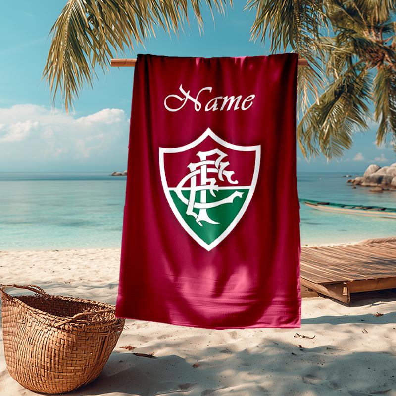 Custom Name Ultra-Soft Beach Towel with Fluminense FC Theme,Ideal for Pool - Camping, Diving - Perfect Travel Essential, Vibrant Beach Towel.