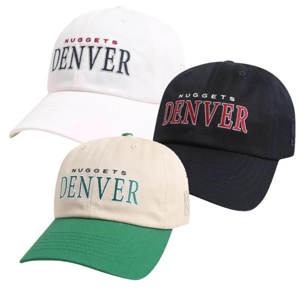 [NBA] DEN Wording Embroidered SOFT BALL CAP Beige (Color Contrast) / Free