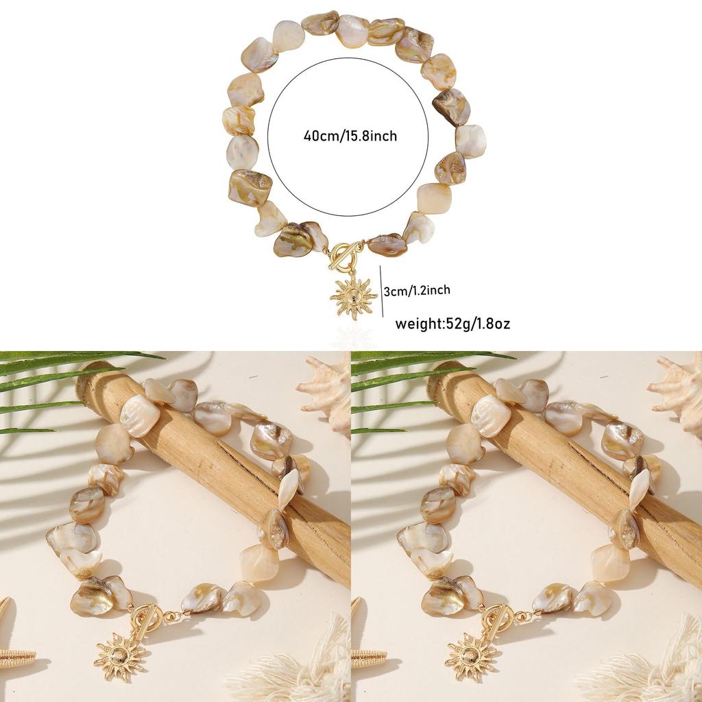 Shell Star Pendant Necklace For Women With Beach Vacation Style Spring
