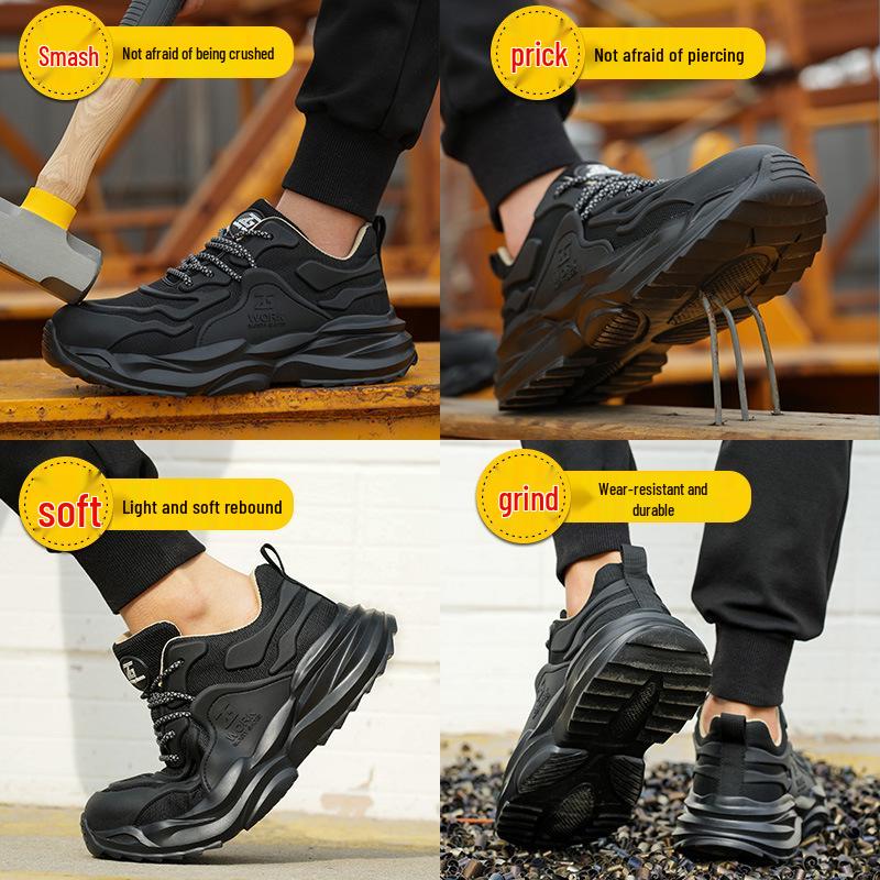 Men's Ultra-light Steel Toe Safety Shoes: Anti-smash, Anti-puncture, Soft Sole Work Shoes