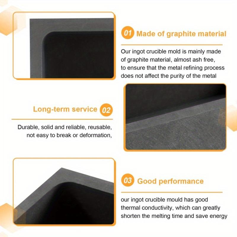 1 KG Ingot Mould Casting Ingot Crucible Mould Silver Gold Ingot Mould Melting Casting Refining Mold