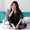 Han Yatong Silk Couple Pajamas Set: Autumn Long Sleeve Cardigan Homewear