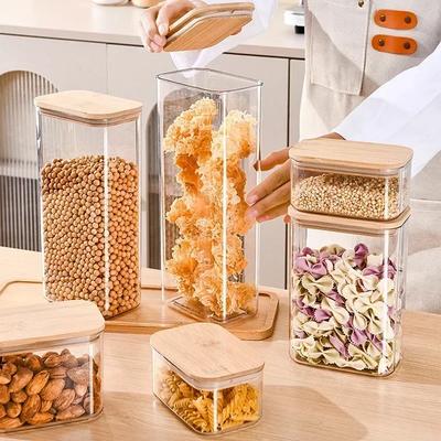 750/1100/1600/2100mL Glasvorratsgläser Leicht zu greifen zur Organisation von Küchenlebensmitteln wie verschiedenen Getreidesorten, Nüssen und Haferflocken