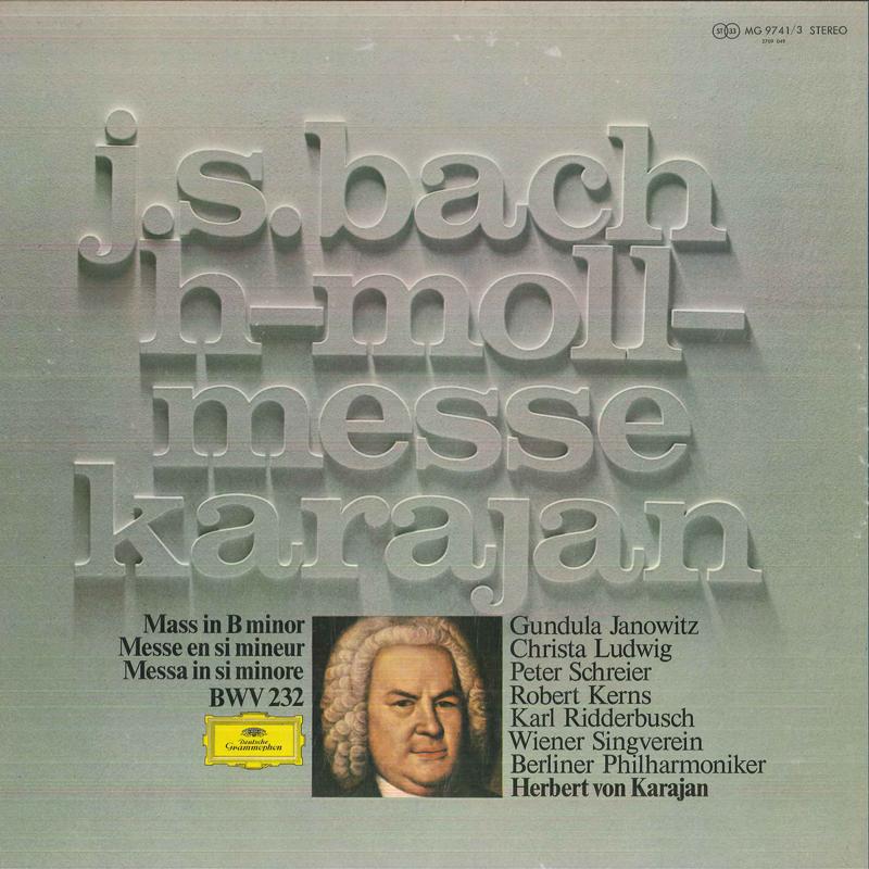 LP Record HERBERT VON KARAJAN, BERLIN PHILHAR - J S Bach H - Moll Messe Bwv232 MG974143 GEUTSCHE GRAMMO Japan Classical Used