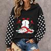 Women's Christmas Print Long Sleeve Top Casual Comfortable Winter Blouse for Holiday Wear