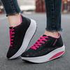Ladies Casual Sports Shoes Breathable Comfortable Wedge Heel Thick Sole Sneakers Lace-up shoes