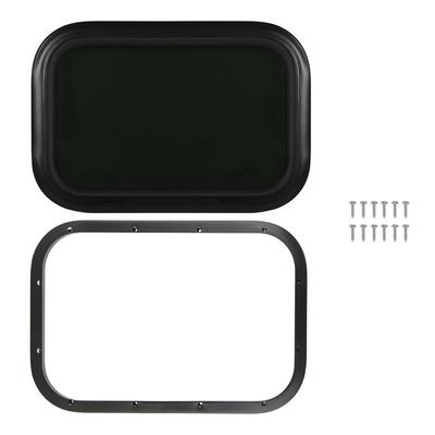 RV Window Black Round Corner Aluminum Alloy UV Protection Sturdy RV Fixed Windows for Camper Caravan For 48‑53mm