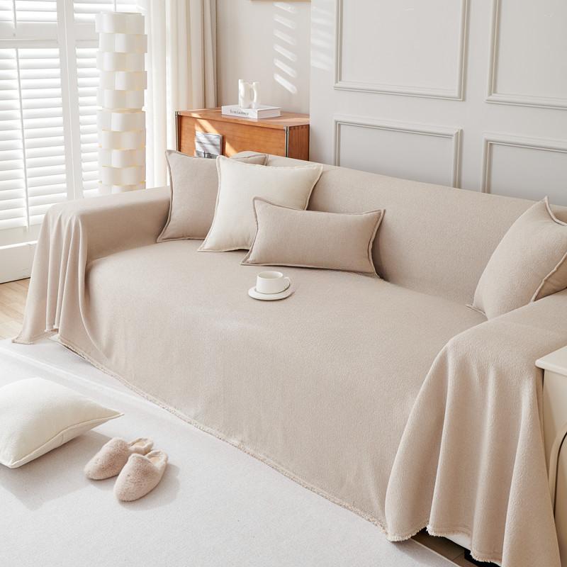 

Кремовый стильный чехол для дивана, тканевое полотенце, универсальное полное покрытие на четыре сезона, нескользящий коврик, водонепроницаемый чехол против кошачьих царапин 180*260