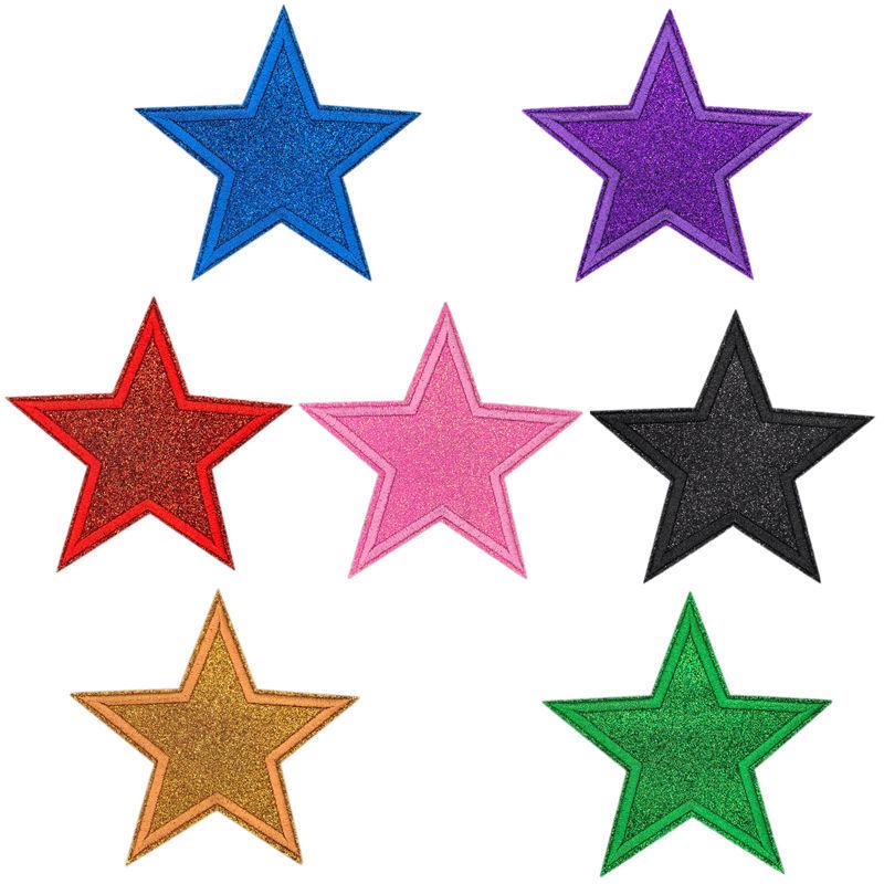 Glitter Star Embroidery Patch for Clothes, Bags, & Hats