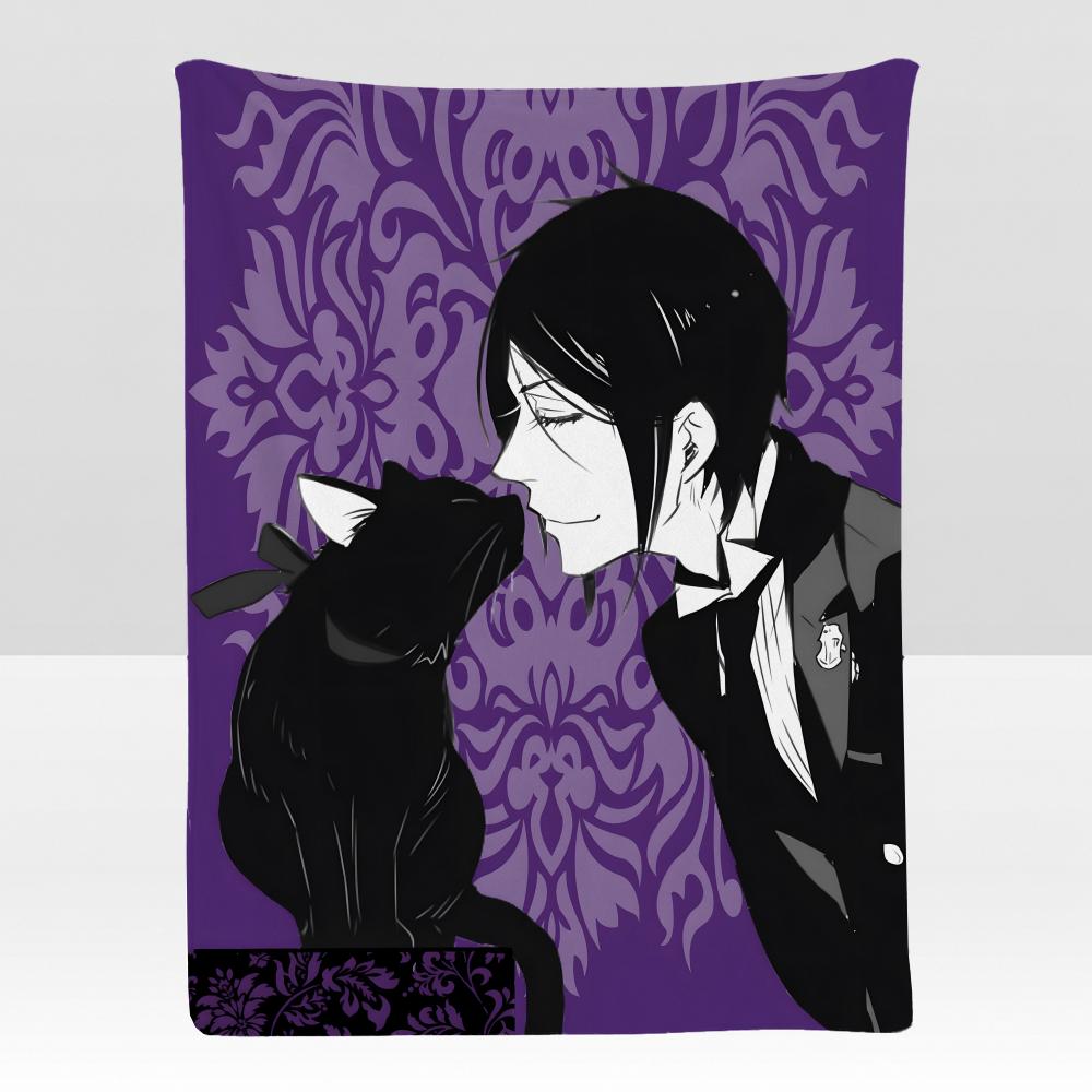 anime BBlack BButler Throw Soft Flannel Blanket for Bed Bedroom Sofa Picnic Throw Skinfriendly Breathable Gift Cover
