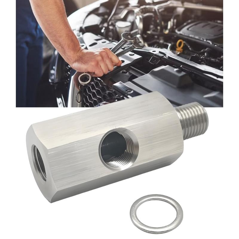 High Flow Oil Pressure Adapter Double M10X1.0 Inlets & 1/8 NPT Outlet Leak Proof Oil Link Tool for Enhances Oil Systems