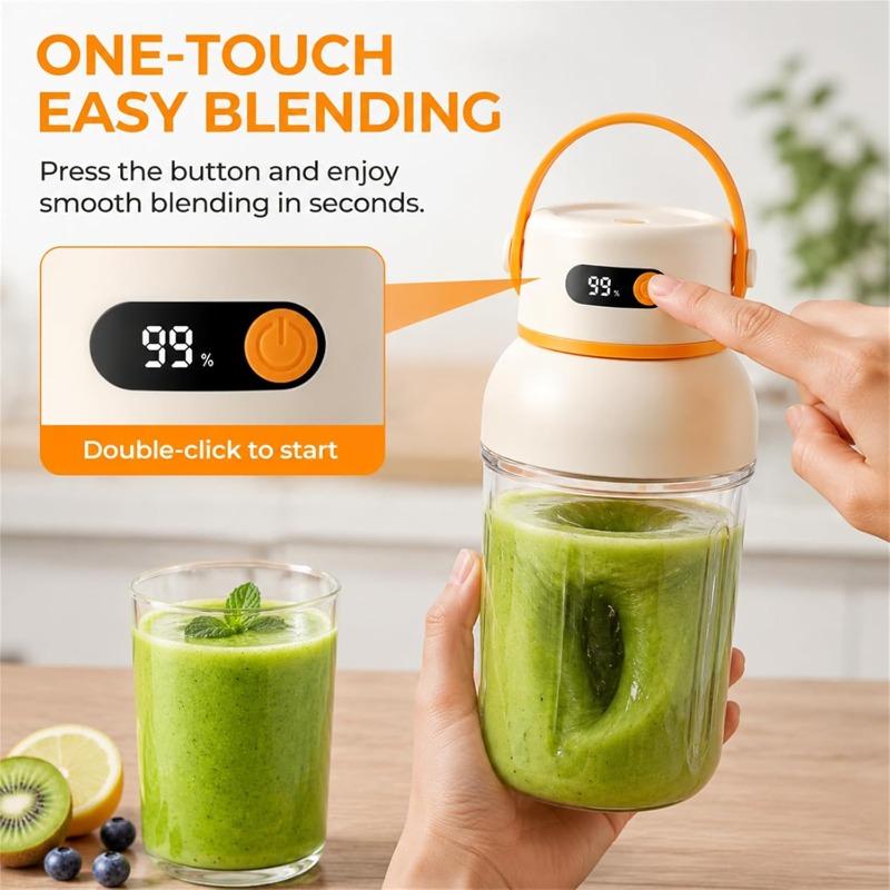 Portable Electric Juicer Cup with Zero Cord Hassle, Rechargeable Personal Blender for Smoothies & Protein Shakes, Portable Blender Cup for Gym,