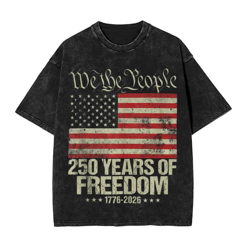 Fashion Women s T-Shirt Camiseta de Casal 250 Anos Bandeira Americana De S