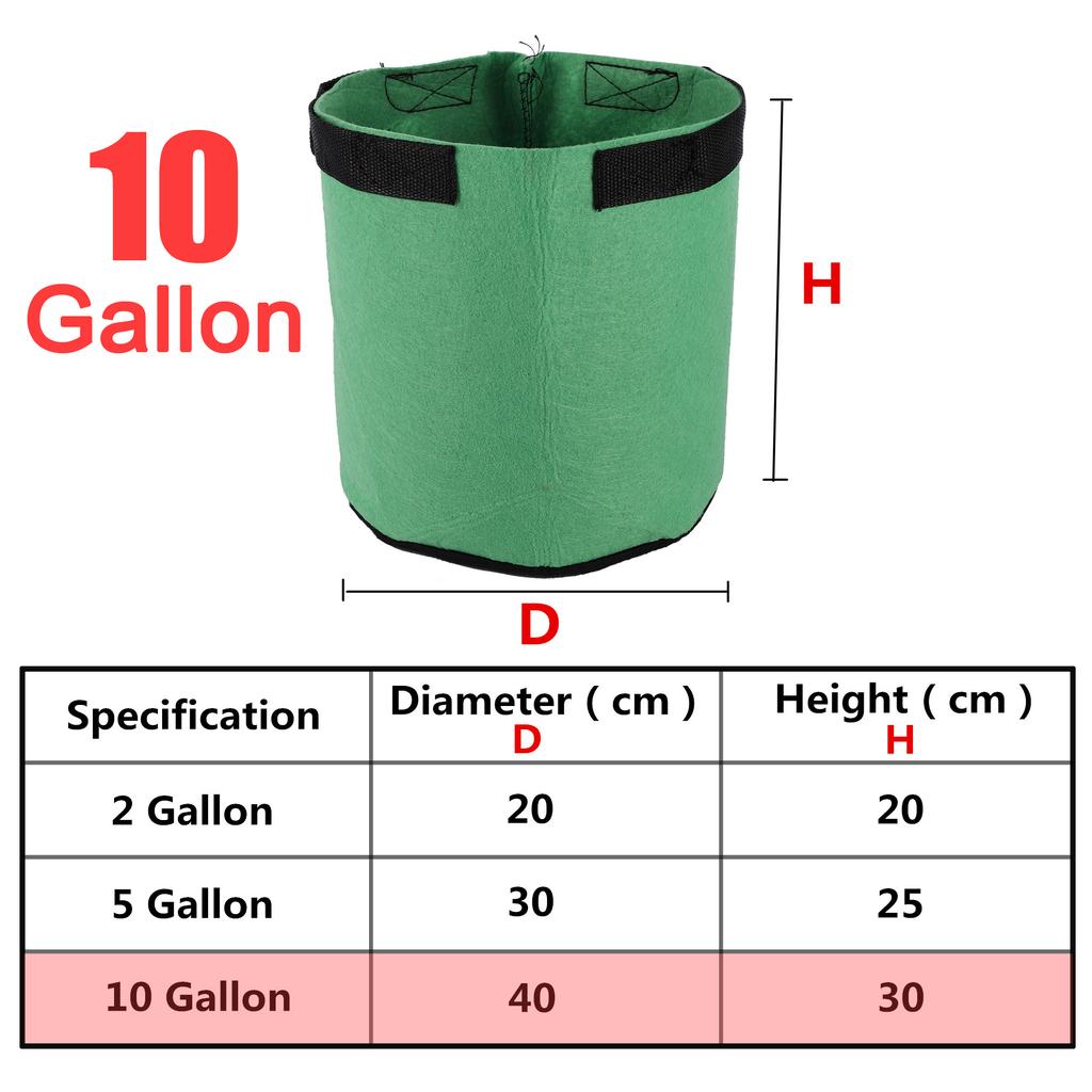 Bolsa de Cultivo de Tela para Plantas 1/2/3/5/7/10/17 Galones Maceta de Guardería Jardín Flor Verdura Tomate Patata Fresa Maceta de Cultivo