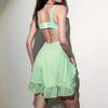 LYRIA Abiti Eleganti Da Donna Monocolore Cutout Slim Abito A Fionda Sexy Schiena Nuda Abito con Volant Femminile