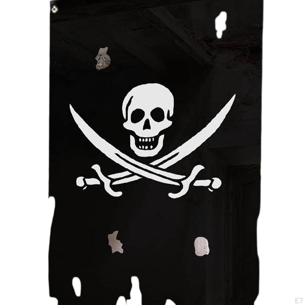 Piratflagga Trasig Vertikal Halloween-dekor Enkel Installation Kreativ Banner för Dörr