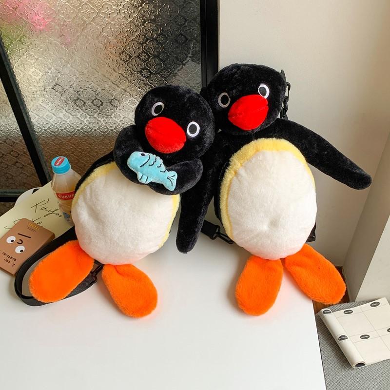 Non-Toxic Kawaii Penguin Plush Backpack Cute Animal Stuffed Doll Lovely Birthday Gift Fashion Backpack Little Penguin Cartoon Plush Bag