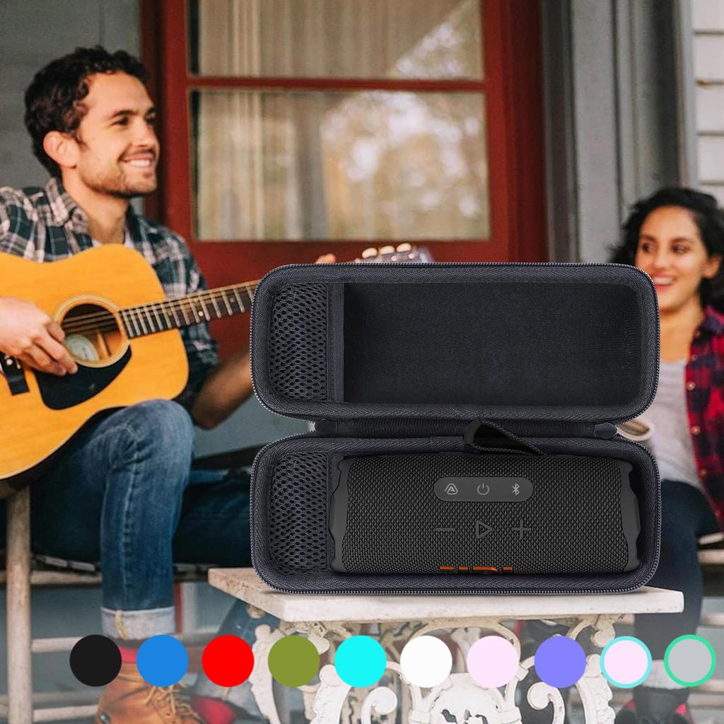 Lebakort Waterproof Portable Bluetooth Wireless Speaker with Storage Case Compatible with Flip Flip Flip and Flip 4 Mint Green 7, 6, 5, (Pink Case)