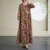 Vacation Style Round Neck Vintage Long Flesh Covering Dresses