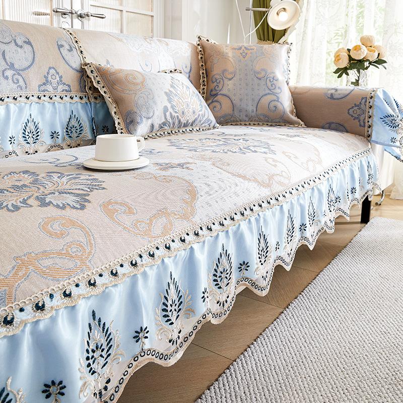 

Летний коврик для дивана Подушка для дивана Ткань Нескользящий Европейский ротанговый коврик Подушка для сиденья Летняя охлаждающая подушка Простой чехол-полотенце для дивана 70*70cm