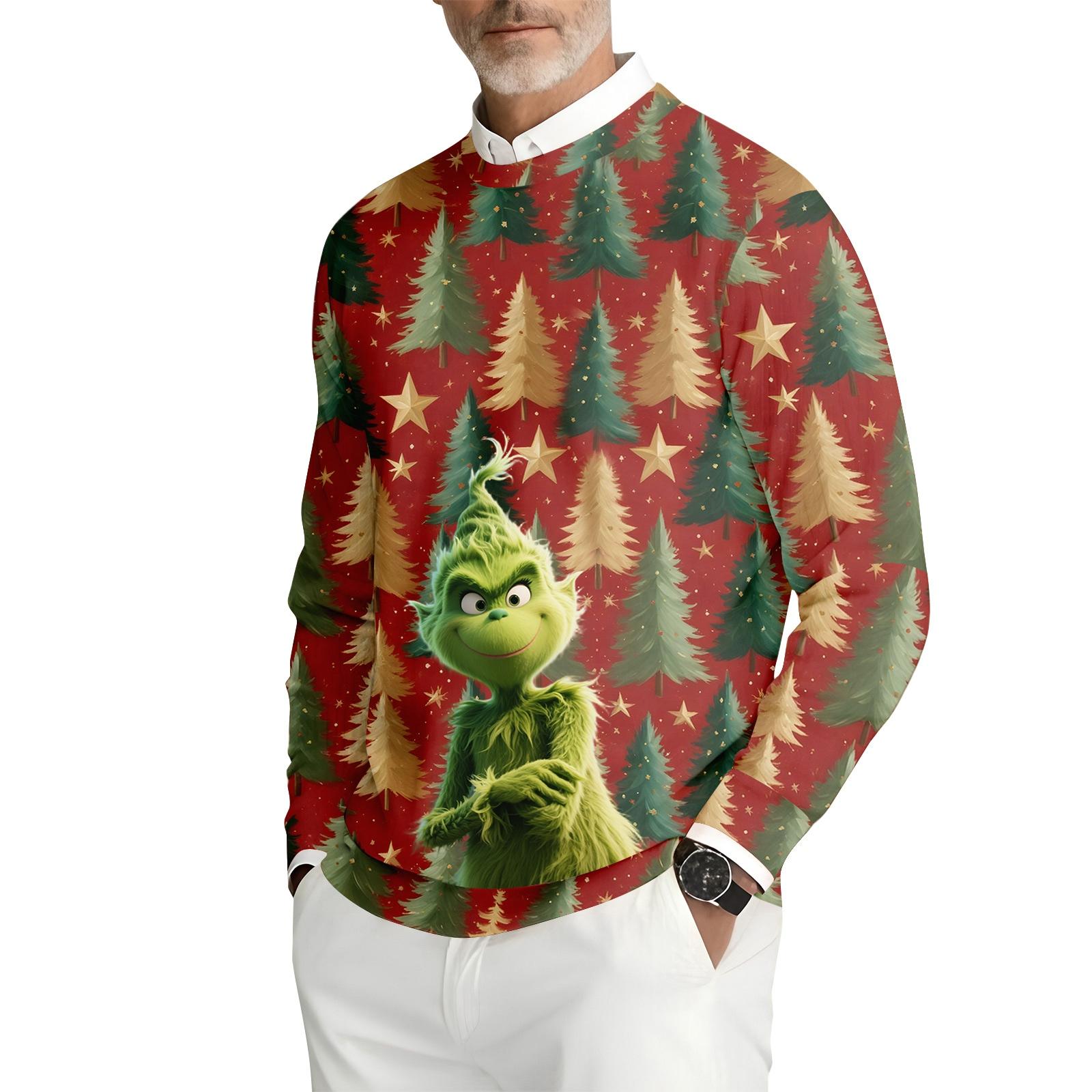 

Мужская толстовка с круглым вырезом и длинными рукавами из рубчатого трикотажа L