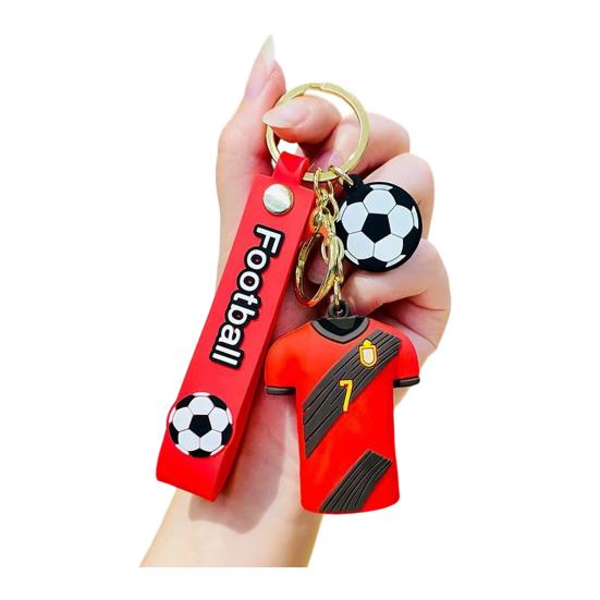 Keychain Pendant Golden Metal Chain Keychain with Buckle Soft PVC B