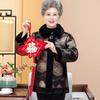 Mom's winter coat is piled and thickened with fur. Middle-aged women's clothing and winter new warm cotton-padded clothes