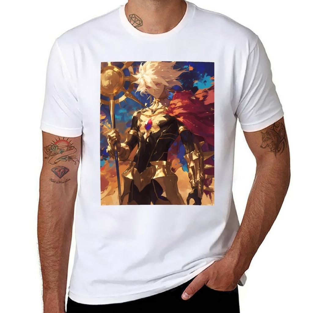 Karna Red Lancer - Fate Grand Order - Warrior of the Sun T-Shirt Lightweight Basic Short Sleeve Shirt