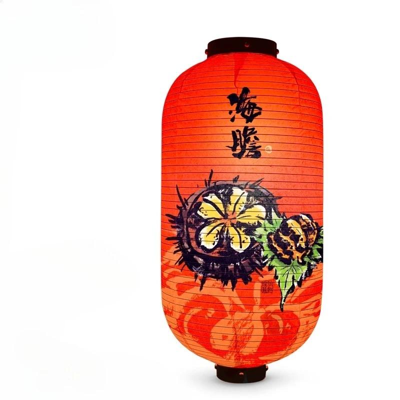 Korean style Restaurant Lanterns Outdoor Waterproof Fabric Hand-written Japanese Food Illustrations Izakaya Advertising Decorate